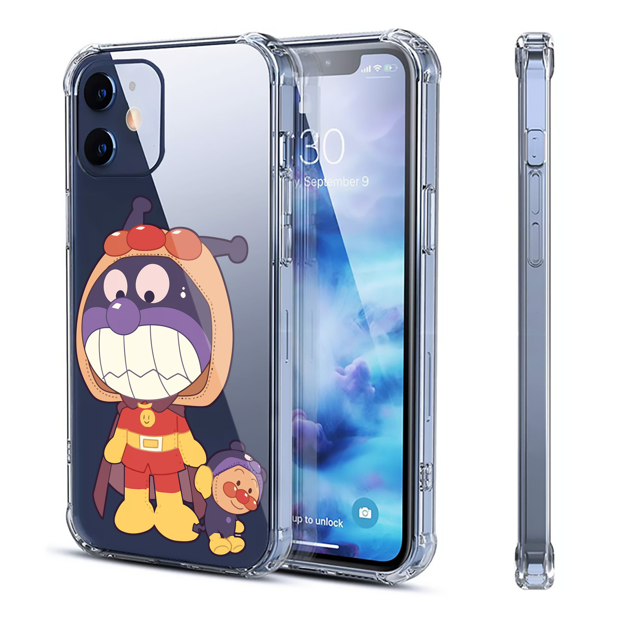 （画像用） アンパンマン Anpanman 【iPhone 12シリーズ対応】透明スマホケース（クリアソフトケース）